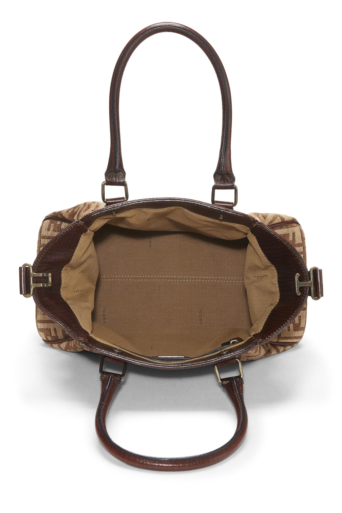 Fendi, Sac Du Jour Medium en velours marron Zucca d'occasion, marron