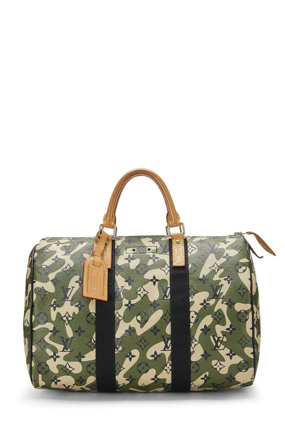 Louis Vuitton, Pre-Loved Takashi Murakami x Louis Vuitton Monogramouflage Speedy 35, Verde