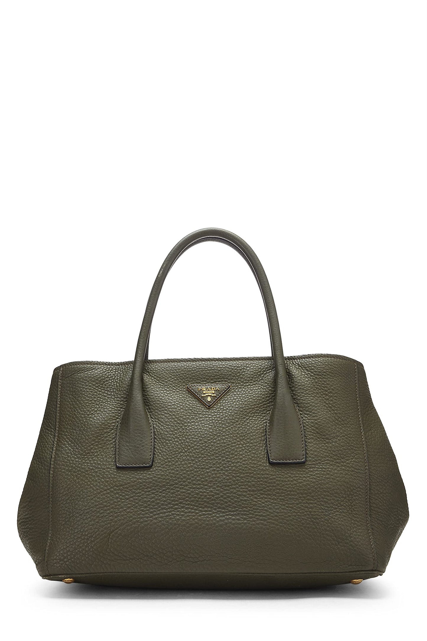 Prada, Pre-Loved Green Vitello Daino Convertible Tote Large, Green