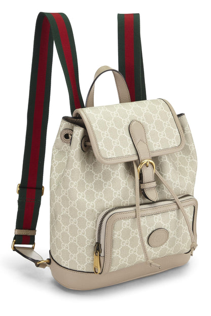 Gucci, sac à dos en toile suprême GG beige d'occasion à motif GG entrelacé, beige