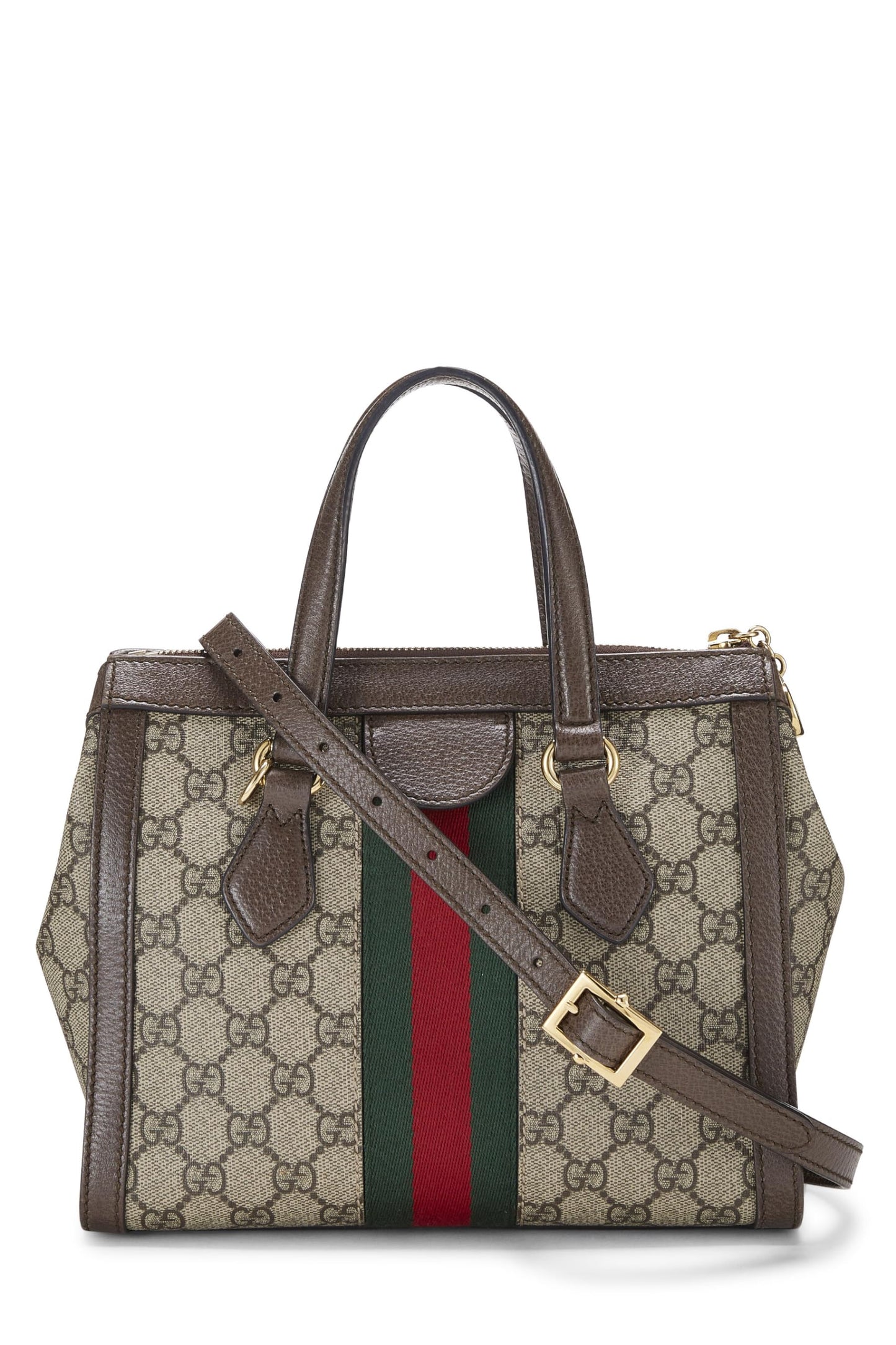 Gucci, sac fourre-tout Ophidia en toile GG Supreme d'origine d'occasion, petit, marron