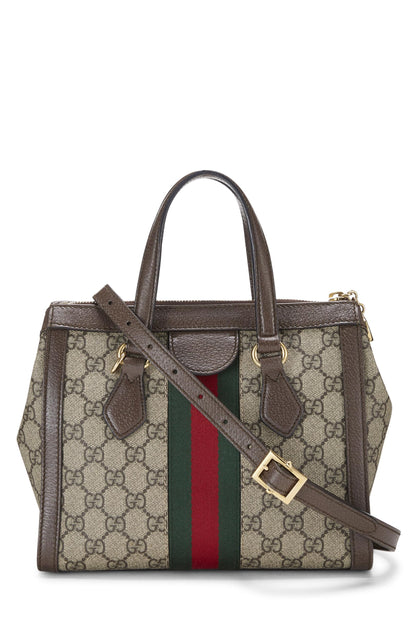 Gucci, Bolso tote Ophidia pequeño de lona GG Supreme original Pre-Loved, marrón