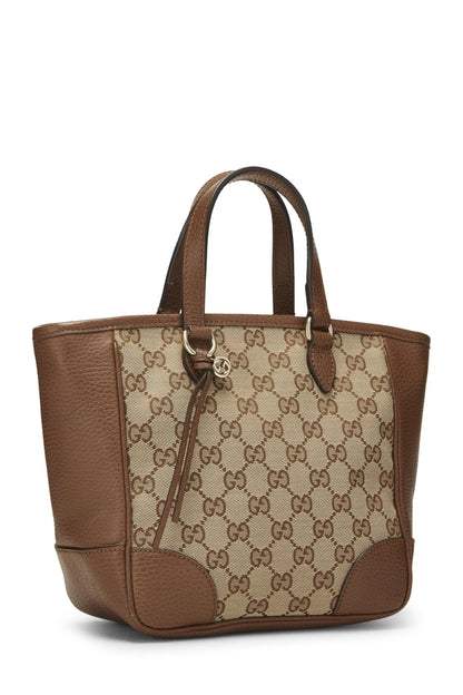 Gucci, sac fourre-tout à poignée supérieure Bree en toile GG marron d'origine d'occasion, marron