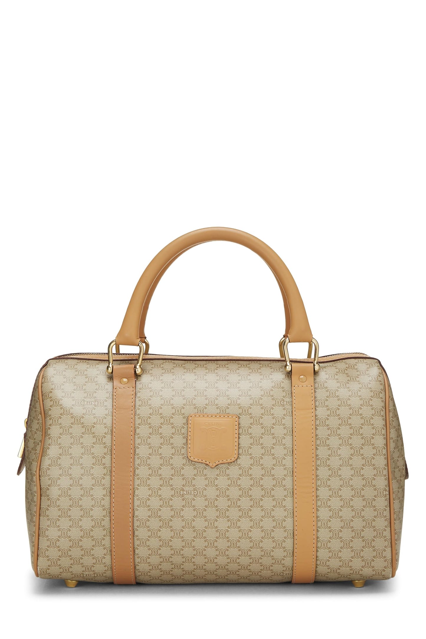 Céline, Pre-Loved Beige Macadam Coated Canvas Handbag, Beige