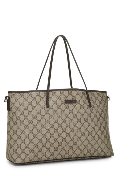 Gucci, sac fourre-tout zippé en toile GG Supreme d'origine d'occasion, marron