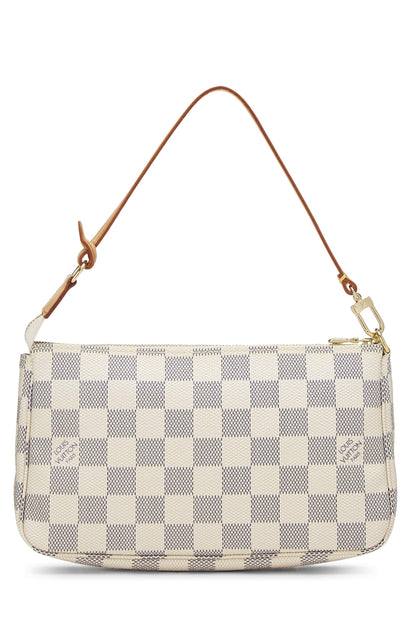 Louis Vuitton, accesorios Damier Azur Pochette usados, blanco