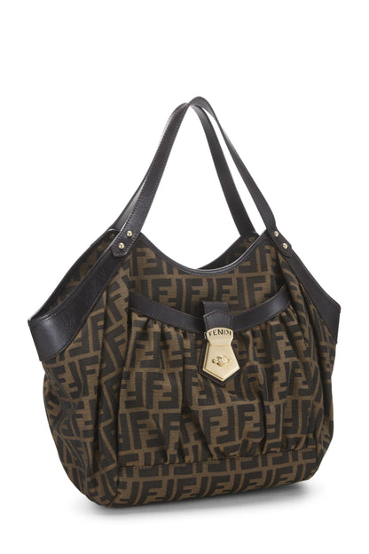 Fendi, Bolso de chef grande de lona Zucca marrón Pre-Loved, Marrón