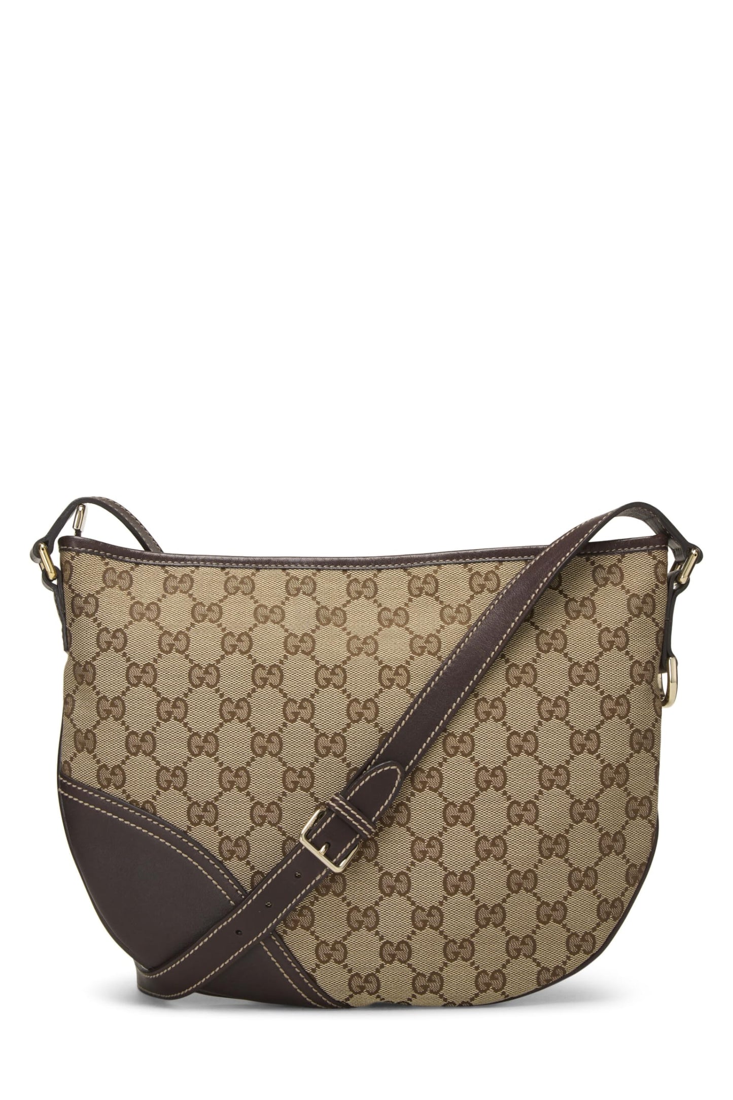 Gucci, sac messager Britt en toile GG marron d'occasion, marron