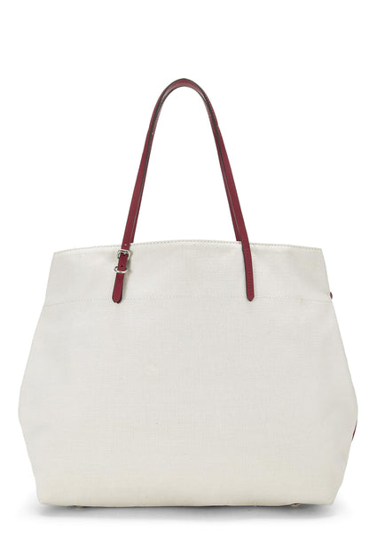 Louis Vuitton, Sac cabas Capri Articles De Voyage en toile blanche d'occasion GM, blanc