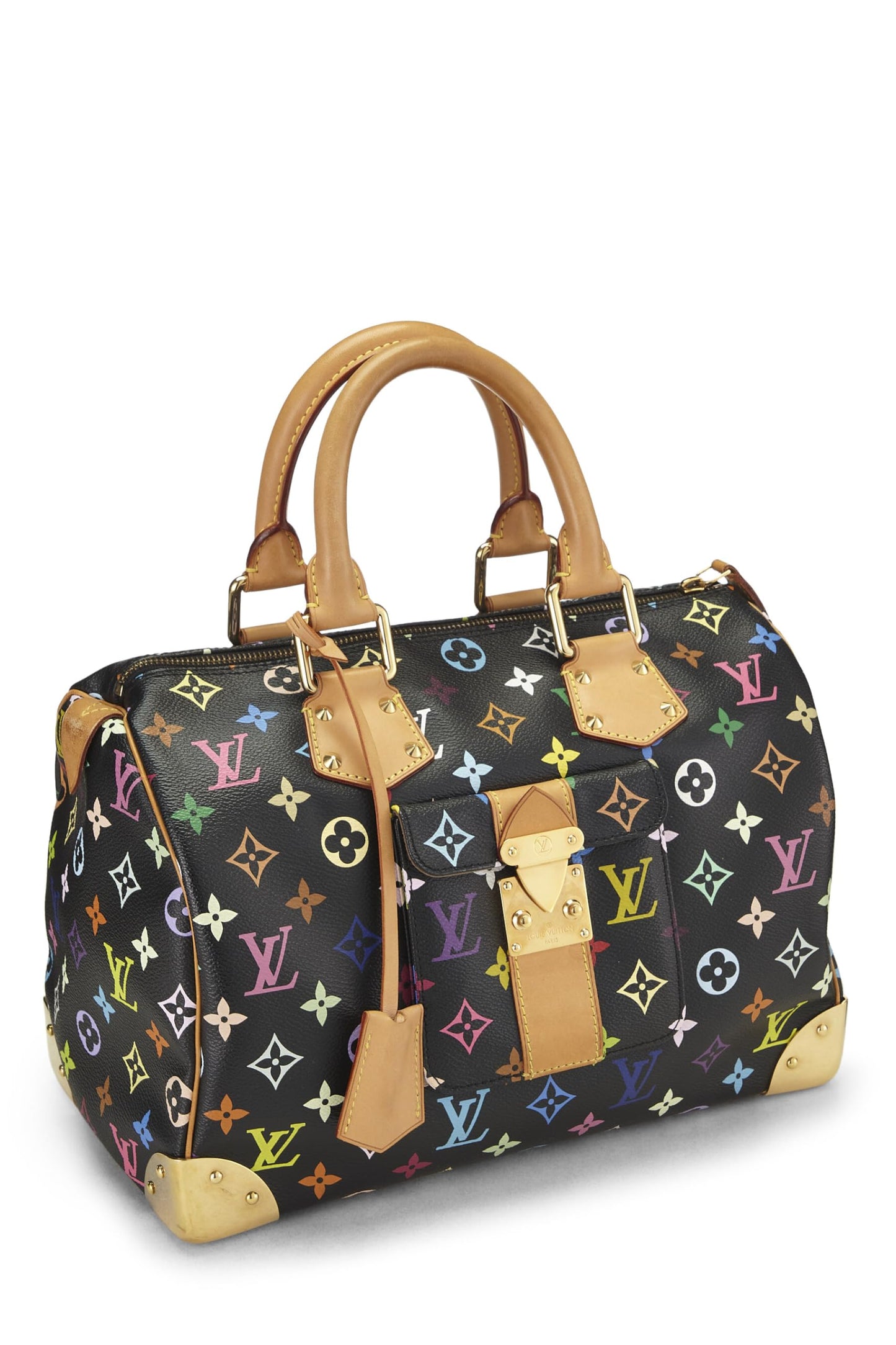 Louis Vuitton, Pre-Loved Takashi Murakami x Louis Vuitton Monograma negro Multicolore Speedy 30, Negro