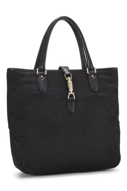 Gucci, sac fourre-tout New Jackie en toile noire GG d'occasion, noir