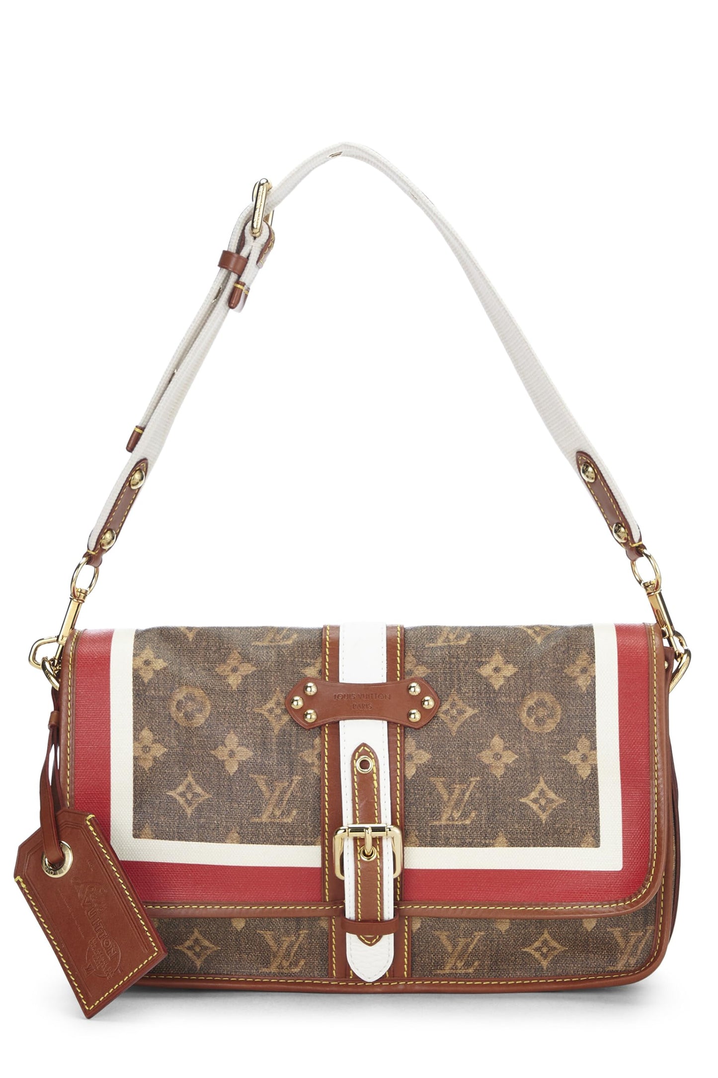 Louis Vuitton, Porte-monnaie en tissu Monogram Porte Rayures, marron, d'occasion