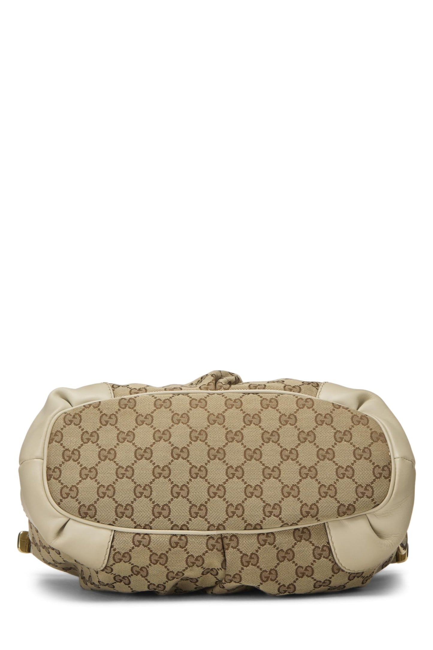 Gucci, Hobo Sukey grande con cremallera de lona GG original blanca Pre-Loved, Blanco