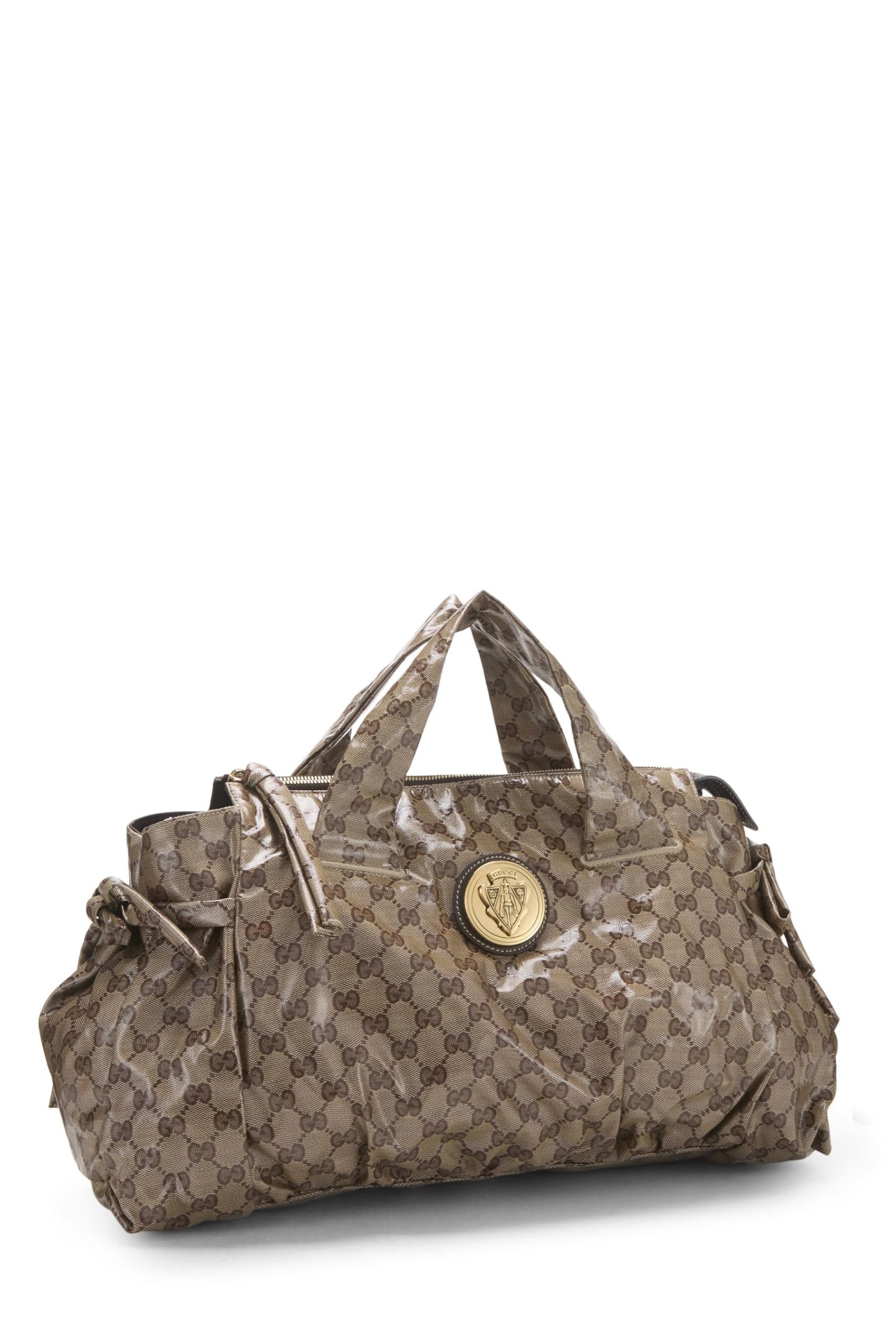 Gucci, sac fourre-tout en toile à cristaux GG marron d'occasion, marron