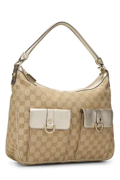 Gucci, Pre-Loved Gold Original GG Canvas Abbey Shoulder Bag, Gold