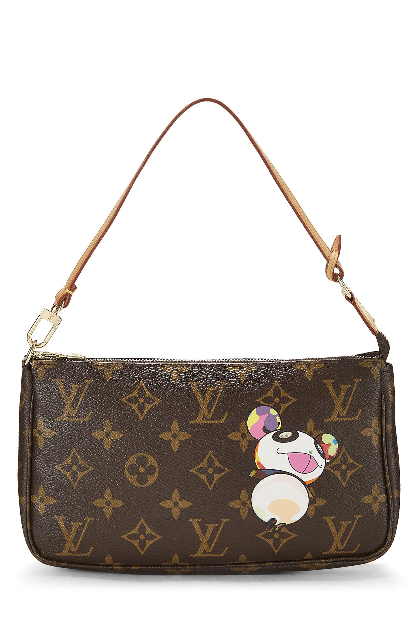 Louis Vuitton, accesorios pre-Loved Takashi Murakami x Louis Vuitton Monogram Canvas Panda Pochette, marrón