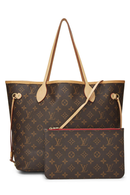 Louis Vuitton, Lona con monograma rojo Pre-Loved Neo Neverfull MM, Rojo