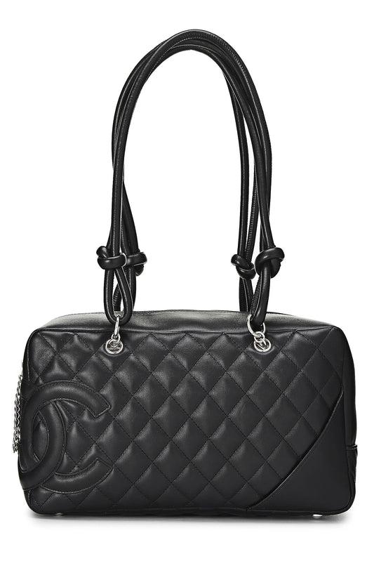 Chanel, Bowler Cambon Ligne en cuir de veau noir d'occasion, noir