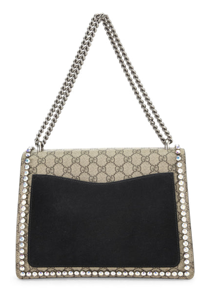 Gucci, sac Dionysus en toile GG Supreme orné de cristaux, taille moyenne, noir, d'occasion