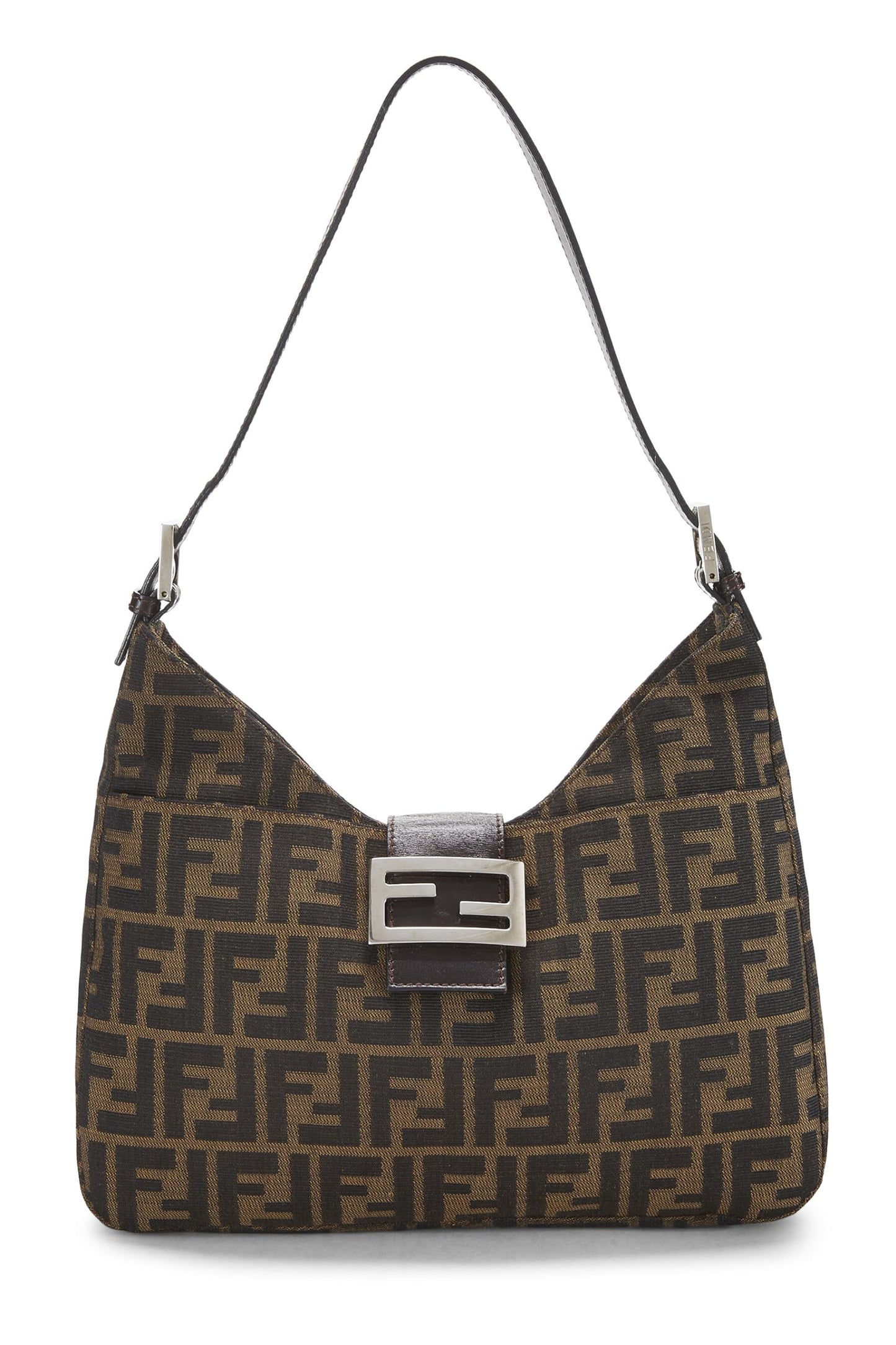 Fendi, Bolso de hombro de lona Zucca marrón Pre-Loved, Marrón