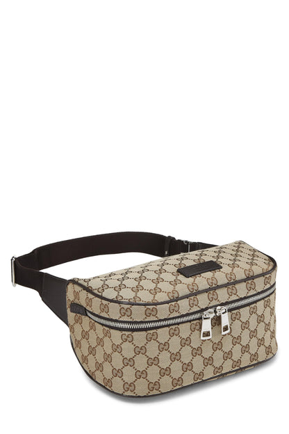 Gucci, Pre-Loved Original GG Canvas Waist Pouch, Brown