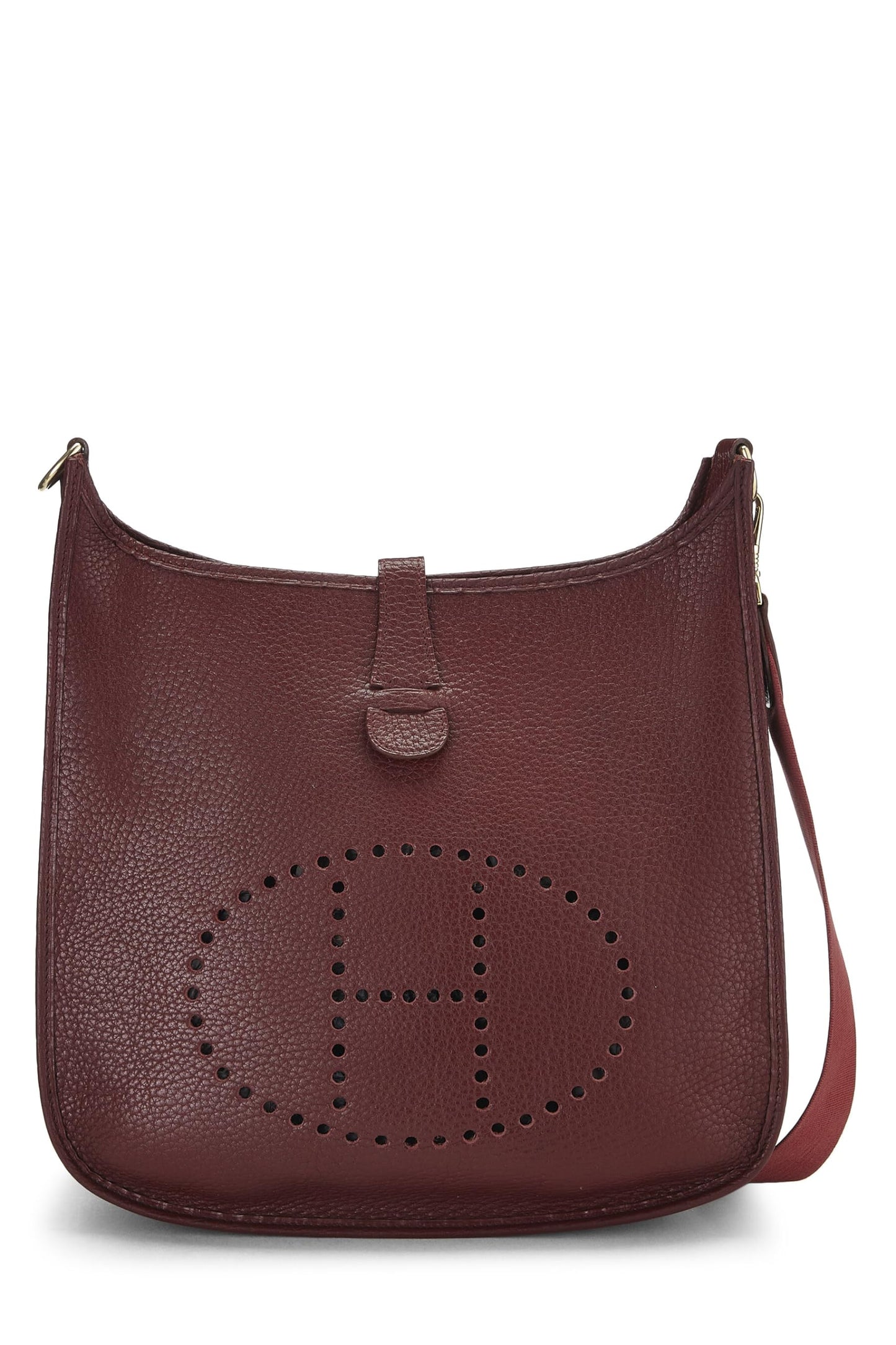 Hermès, Pre-Loved Burgundy Clemence Evelyne I GM, Burgundy