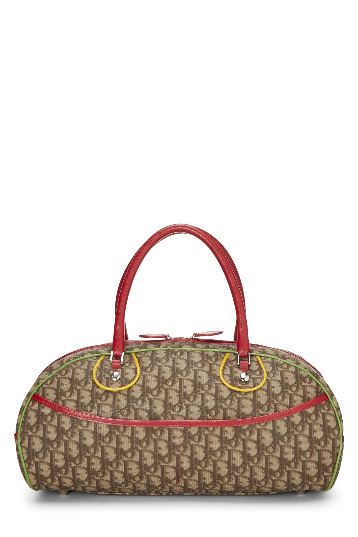 Dior, sac bowler rasta en toile enduite marron Trotter d'occasion, marron