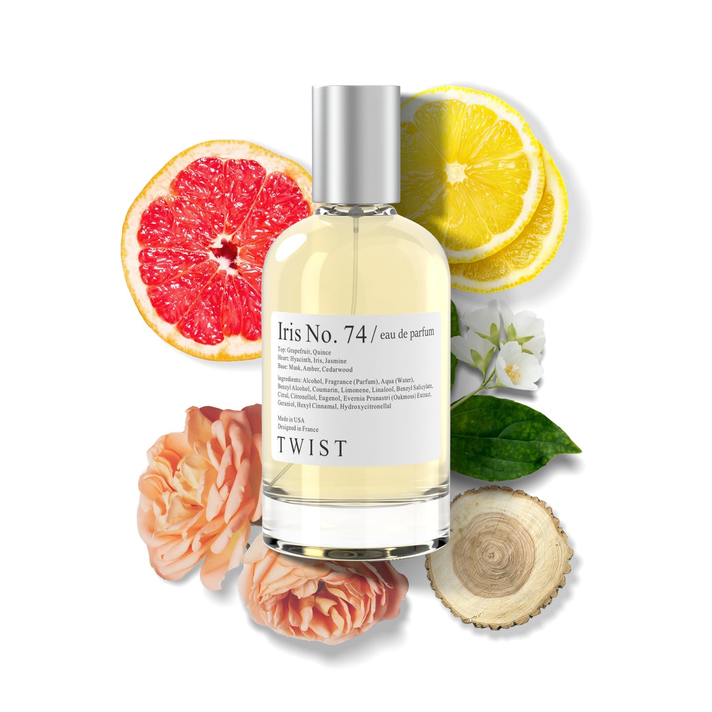 Twist - Iris No. 74 - Eau De Parfum inspirado en Chance Eau Tendre de Chanel, perfume duradero para mujeres, sin parabenos, vegano, ingredientes limpios, fragancia - Spray 100 ml | 3.4 fl. oz.