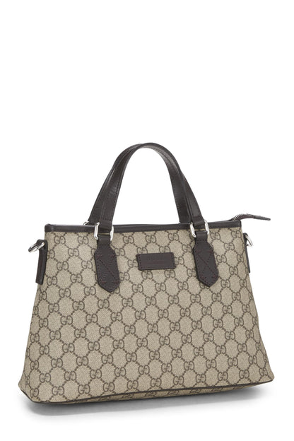 Gucci, sac fourre-tout zippé en toile GG Supreme marron d'origine d'occasion, marron