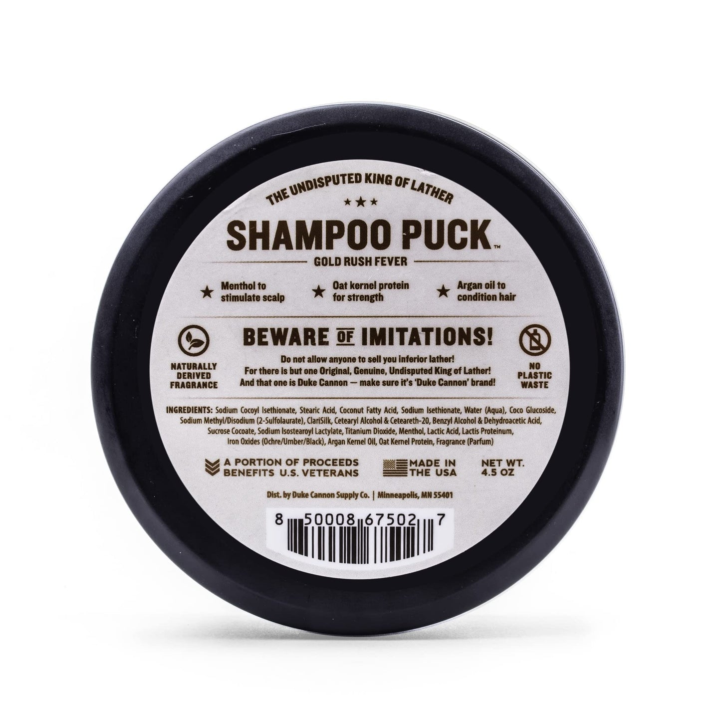 Paquet de barres de shampooing solides pour hommes Duke Cannon « Hat Trick » - Menthe des champs, fièvre de la ruée vers l'or, Barrel Char No. 004