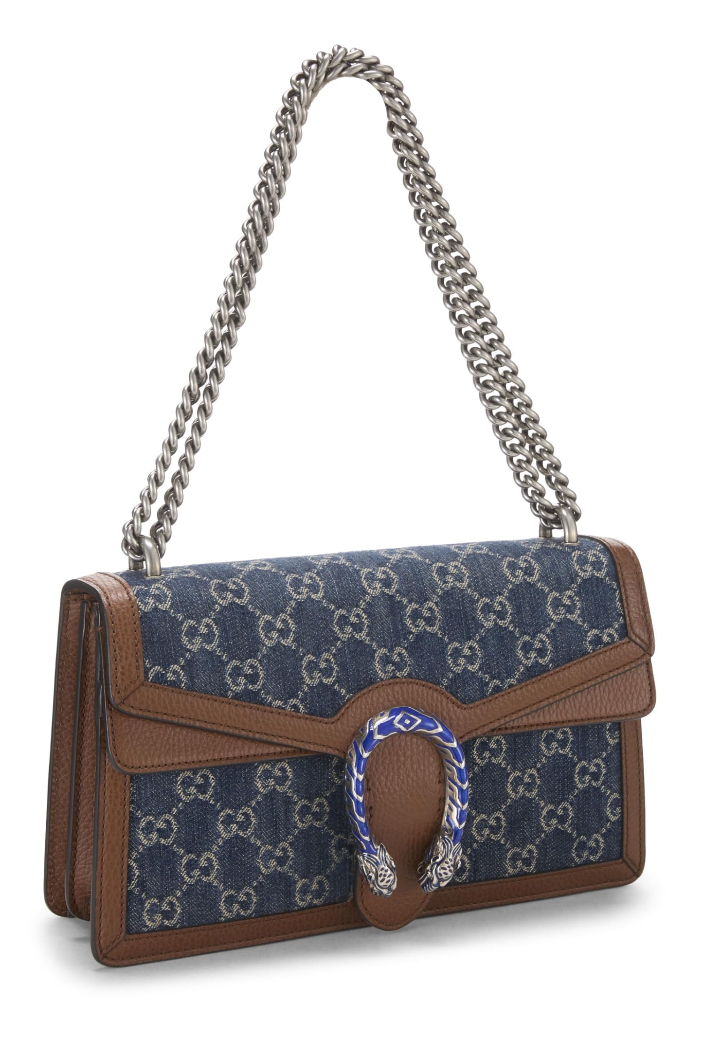 Gucci, sac à bandoulière Dionysus en denim bleu d'occasion, petit modèle, bleu