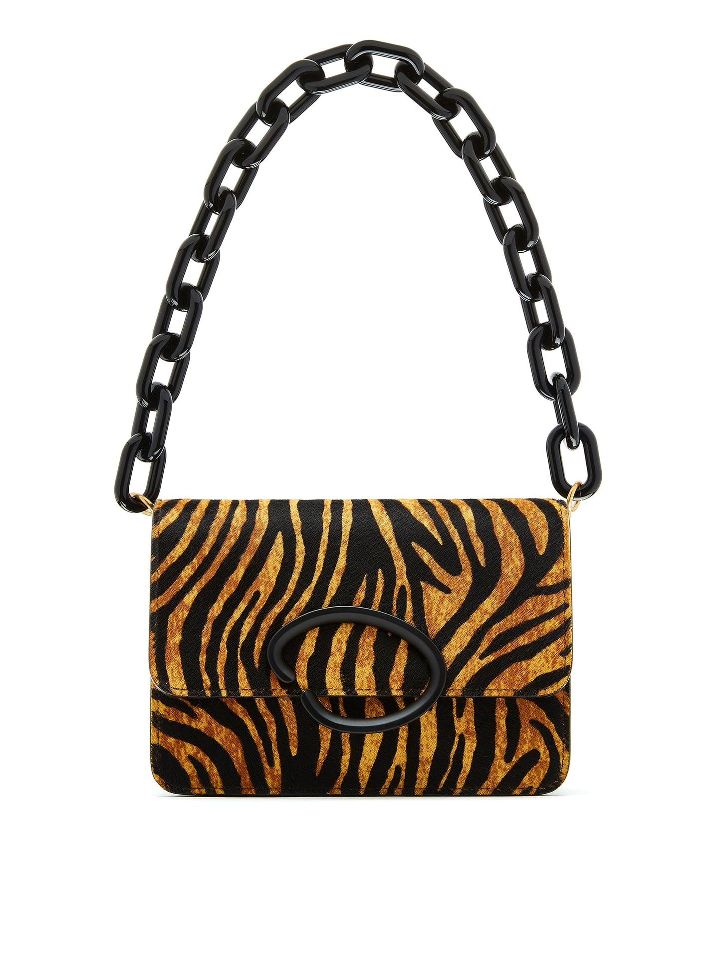 Oscar de la Renta, Tiger Printed Haircalf O Pochette, Miel