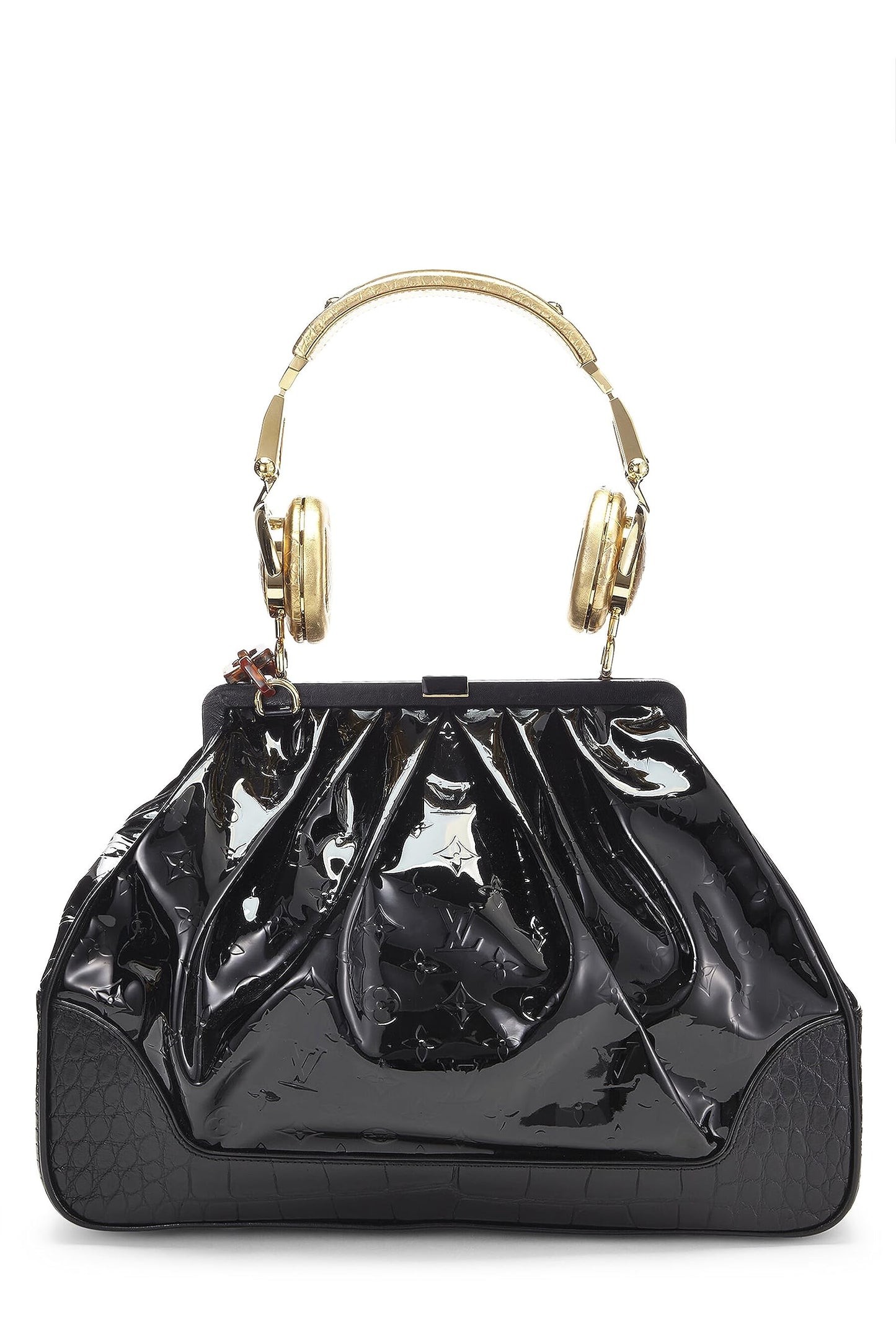 Louis Vuitton, Bolso para auriculares Vernis Les Extraordinaires con monograma negro Pre-Loved, Negro