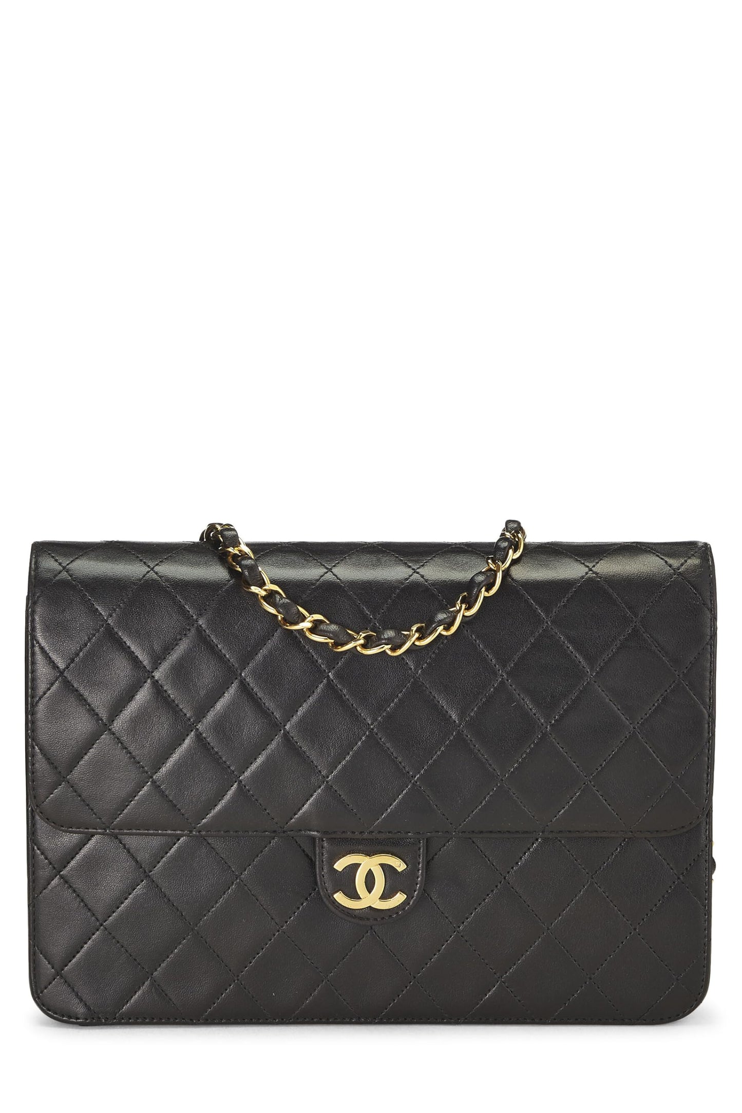 Chanel, Pre-Loved Black Quilted Lambskin Ex Flap Medium, Black