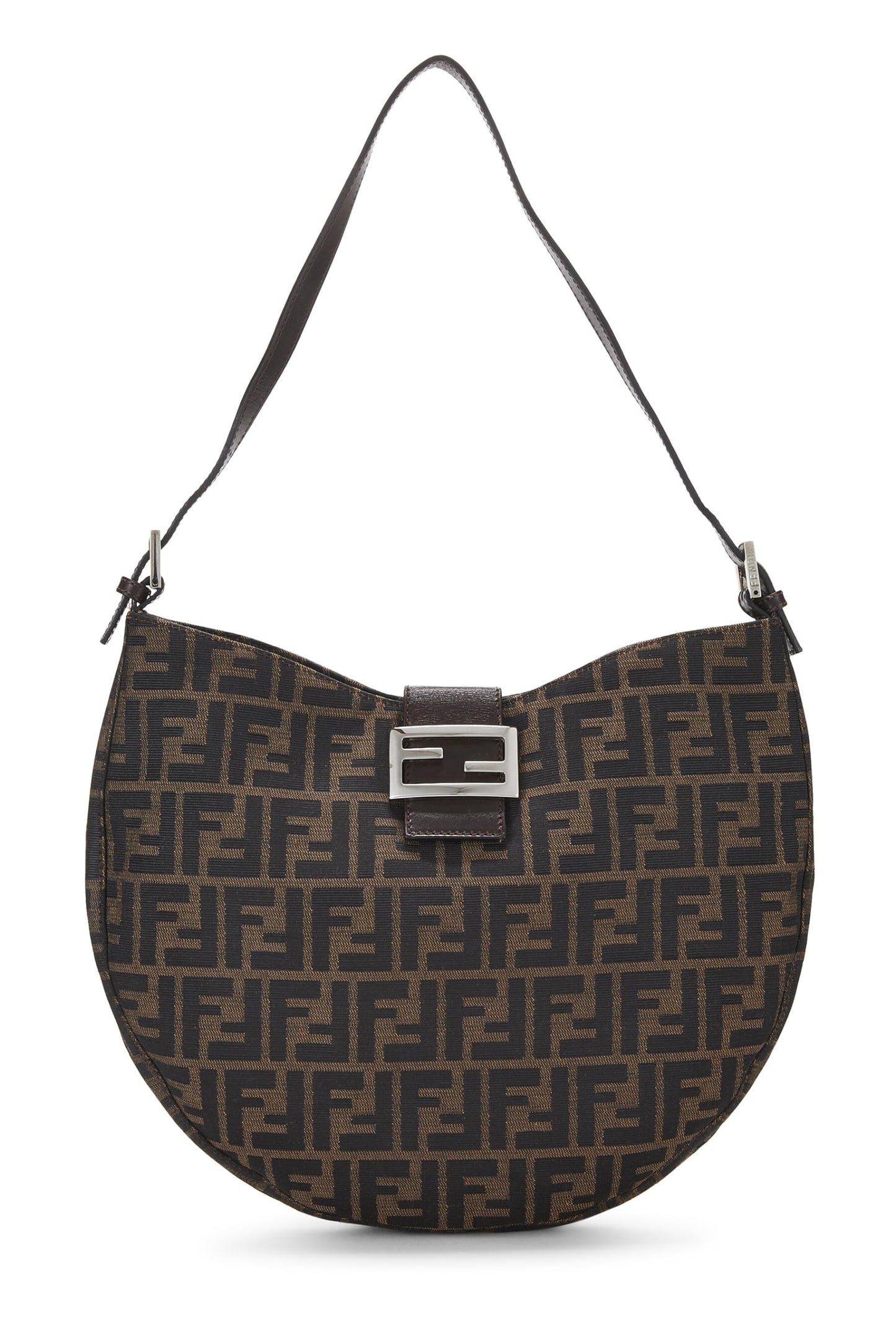 Fendi, sac à bandoulière en toile marron Zucca d'occasion, marron