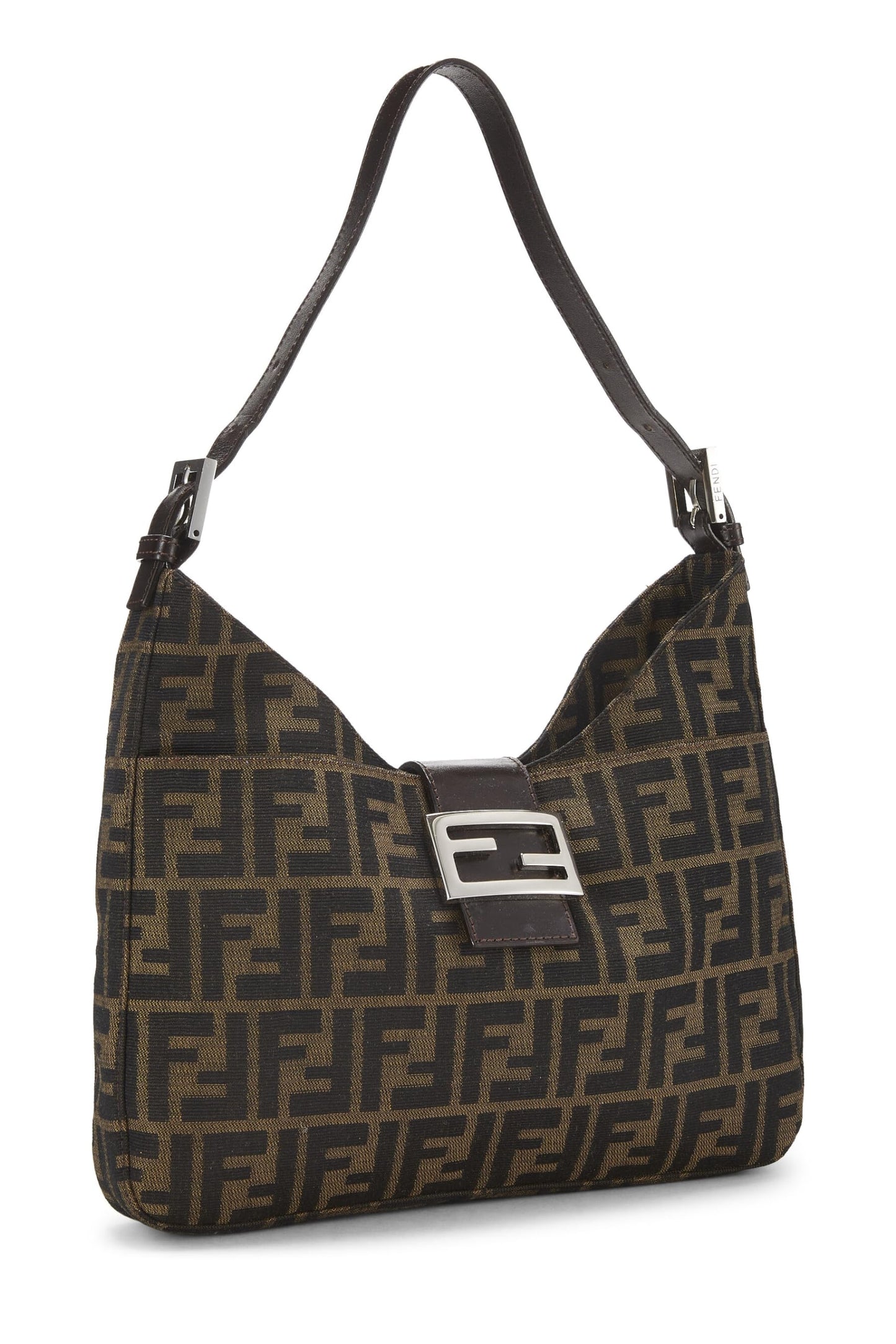 Fendi, Bolso de hombro de lona Zucca marrón Pre-Loved, Marrón