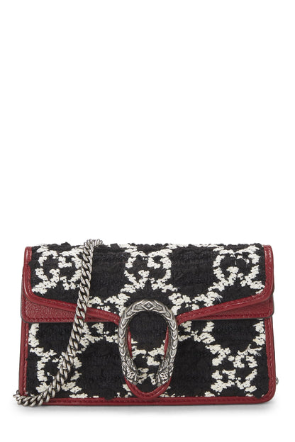 Gucci, sac à bandoulière Dionysus Super Mini en tweed multicolore d'occasion, multicolore