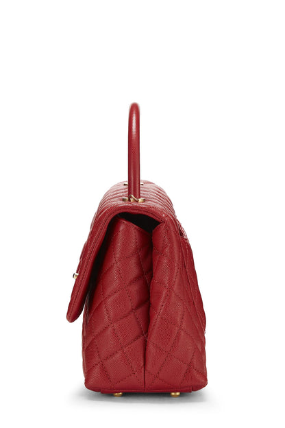 Chanel, Pre-Loved Red Caviar Coco Handle Bag Medium, Red