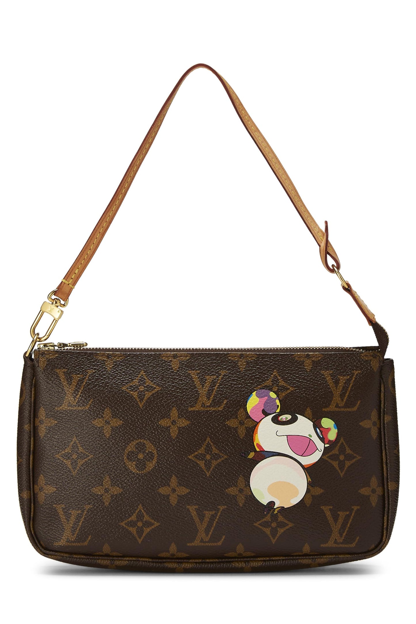 Louis Vuitton, Pre-Loved Takashi Murakami x Louis Vuitton Monogram Canvas Panda Pochette Accessoires, Brown