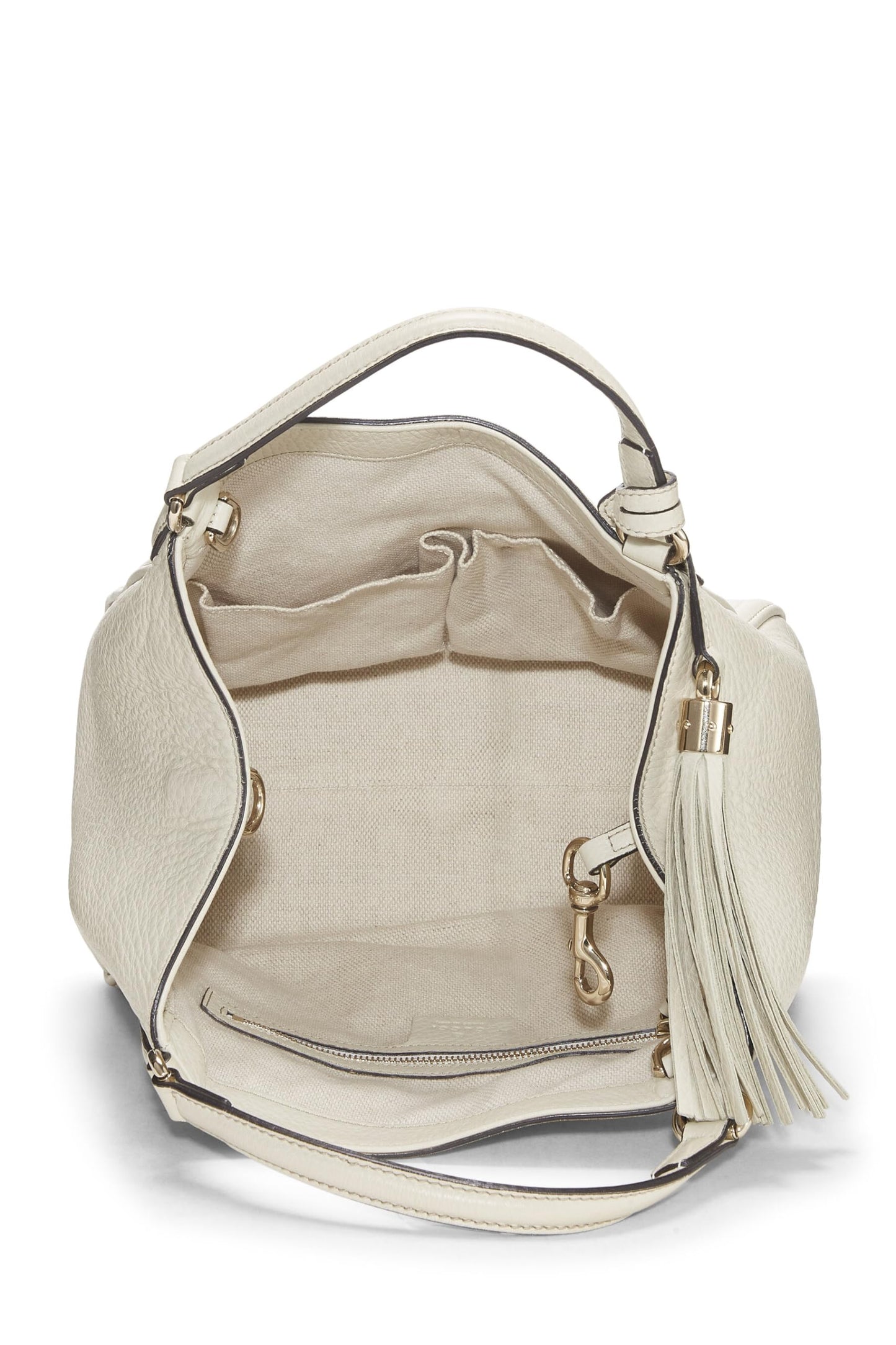 Gucci, Bolso de hombro convertible Soho pequeño de cuero blanco Pre-Loved, Blanco