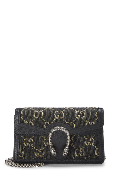 Gucci, Pre-Loved Black Denim Dionysus Crossbody Super Mini, Black