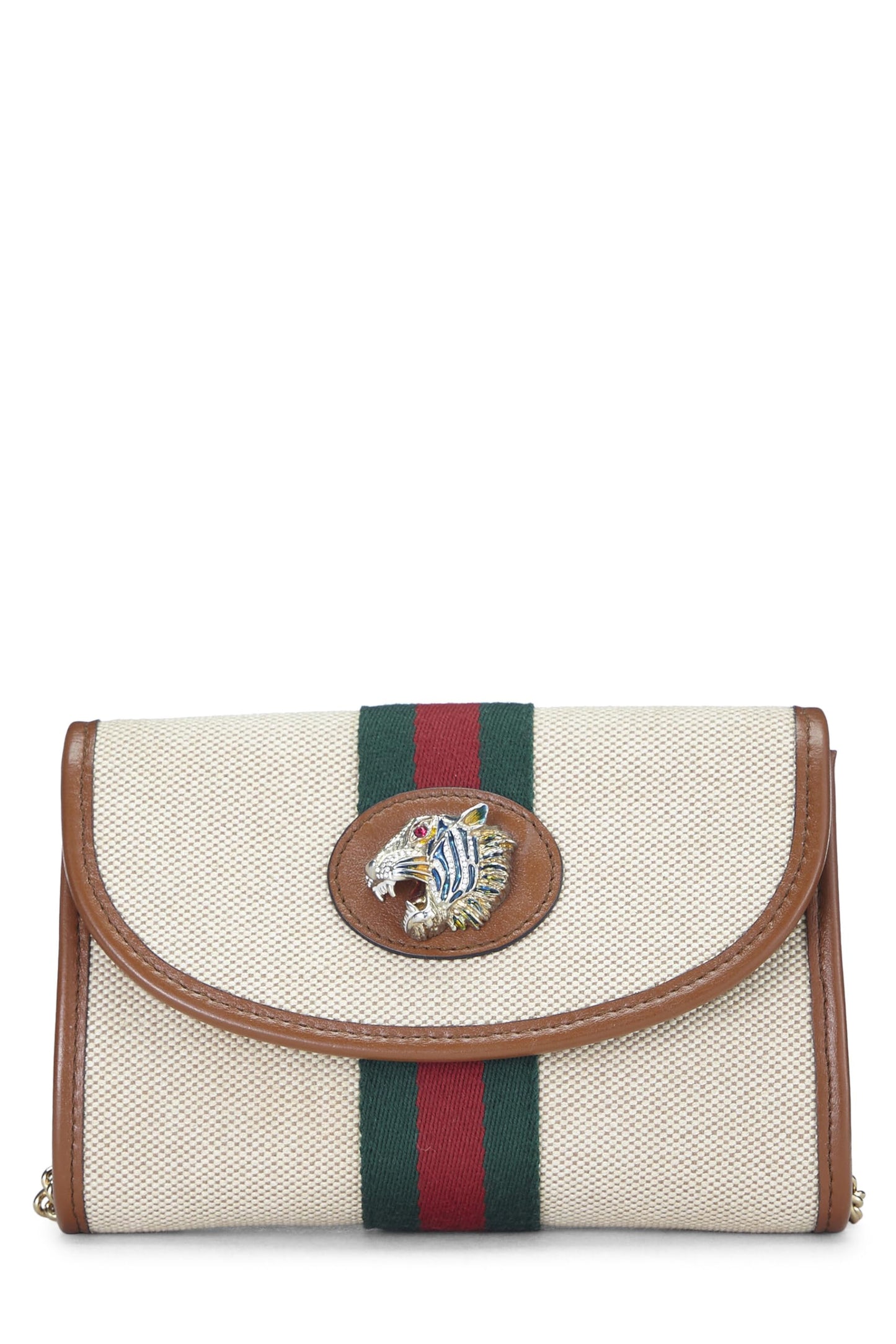 Gucci, sac à bandoulière Rajah en toile marron d'occasion, mini, marron