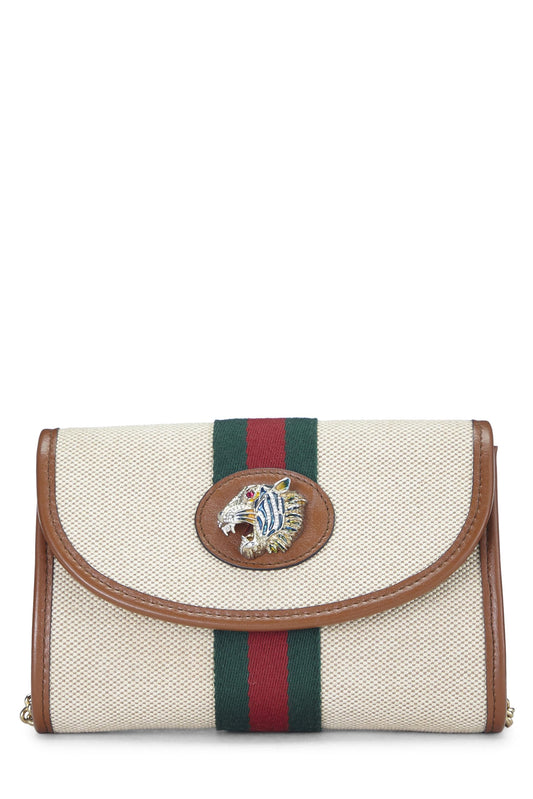 Gucci, Pre-Loved Brown Canvas Rajah Crossbody Bag Mini, Brown