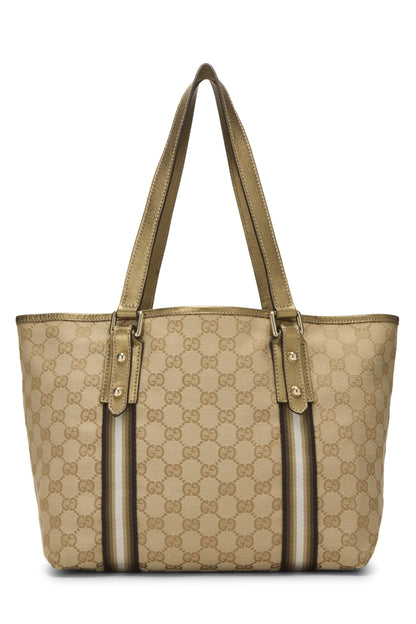 Gucci, Pre-Loved Gold Original GG Canvas Jolicoeur Tote Large, Gold