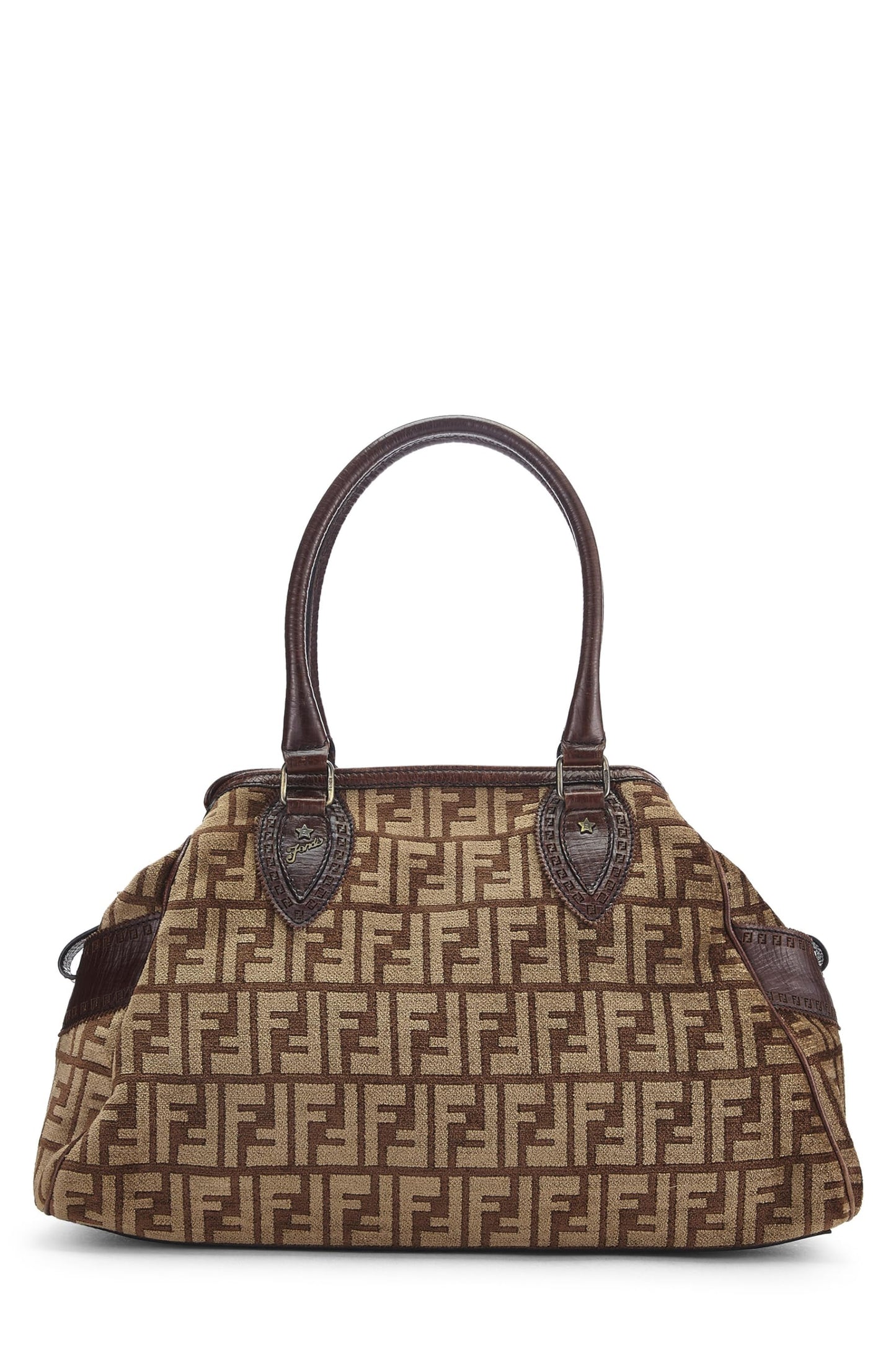 Fendi, Sac Du Jour Medium en velours marron Zucca d'occasion, marron