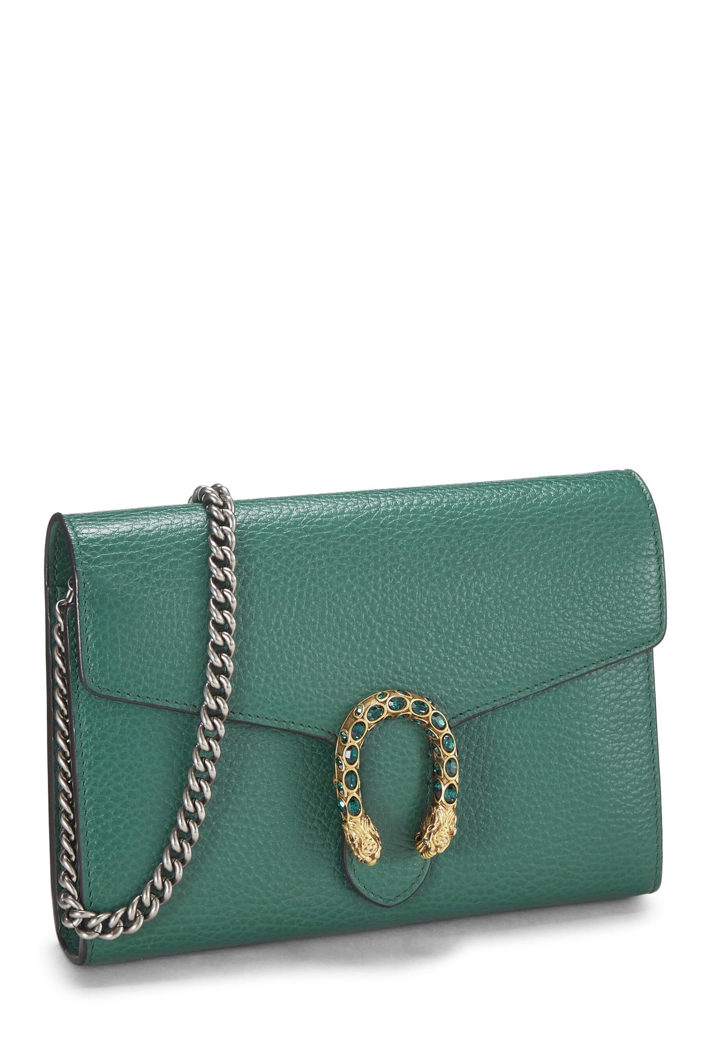 Gucci, Pre-Loved Green Leather Dionysus Shoulder Bag Small, Green