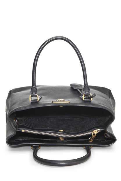 Prada, sac fourre-tout Executive moyen en saffiano noir d'occasion, noir