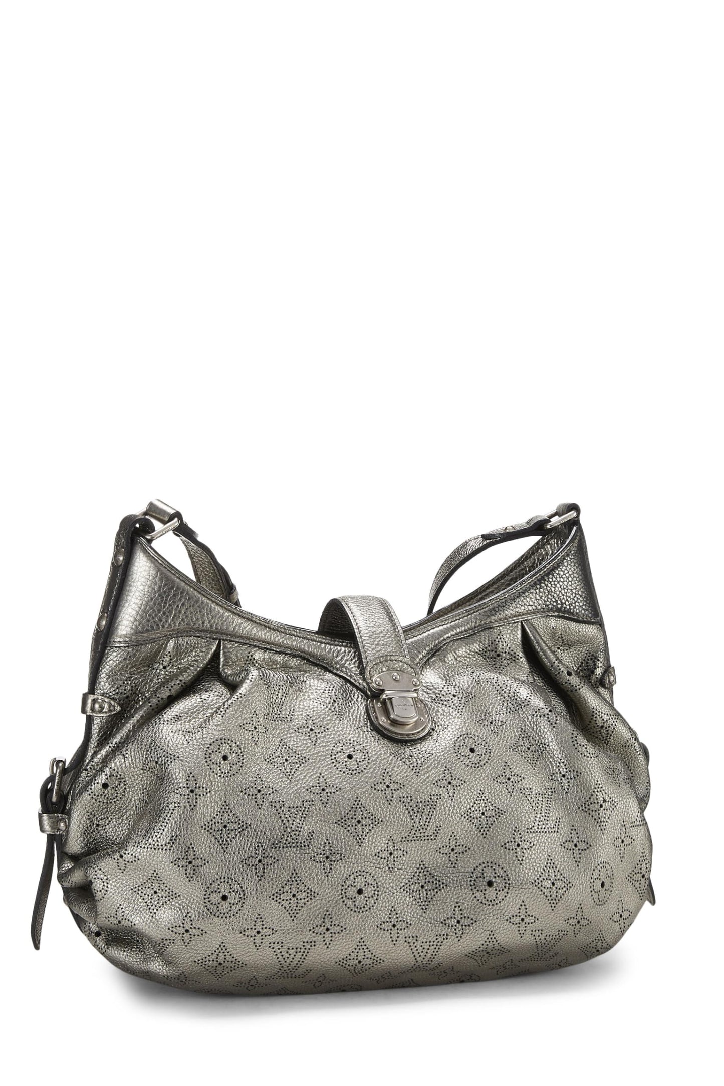 Louis Vuitton, Cuero Mahina con monograma plateado XS Pre-Loved, Plata