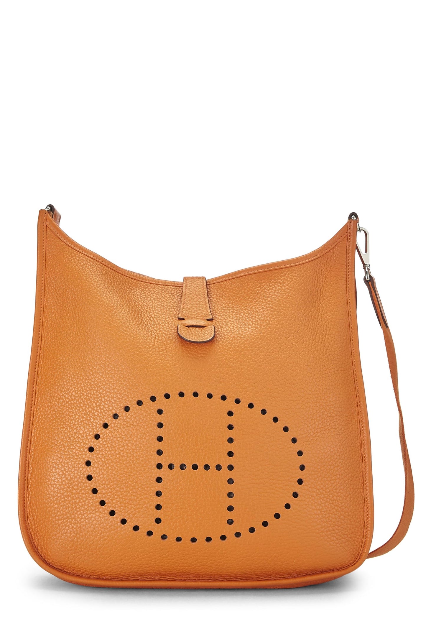 Hermès, Pre-Loved Orange Clemence Evelyne I GM, Orange