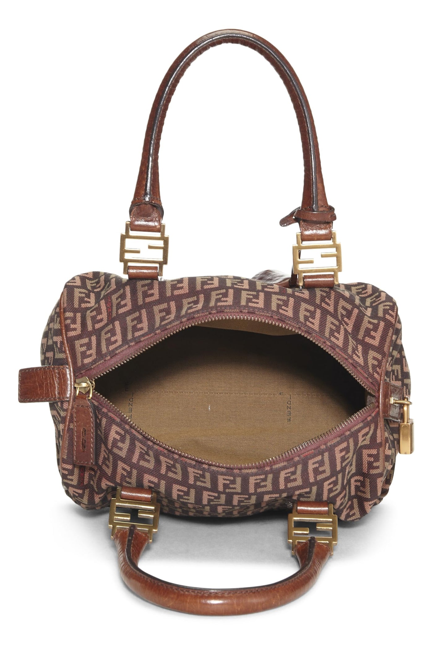 Fendi, Pre-Loved Brown Zucchino Boston Bag Mini, Brown